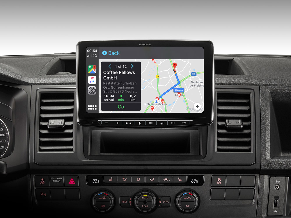 Alpine INE-F904T6 All in One Navigation mit 9-Zoll Display für VW T5, T6, Apple CarPlay und Android