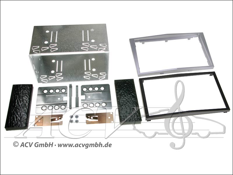 Double-DIN kit di montaggio Opel 2004 -> cromo-argento 