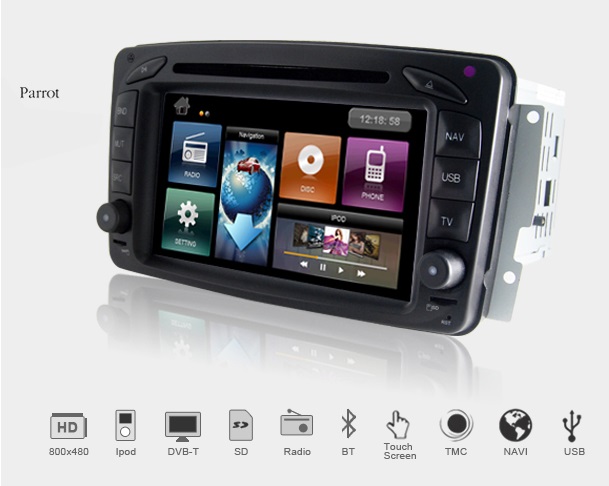 Dynavin DVN-MC2000 Multimedia Navigation N7 Plattform für Mercedes CLK-Klasse W209, Mercedes Vito W639, Mercedes C-Klasse W203 inkl. Navigationssoftware iGo Primo 