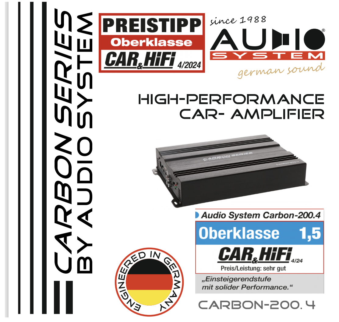 Audio System CARBON 200.4 4-Kanal A/B Verstärker 360 Watt RMS
