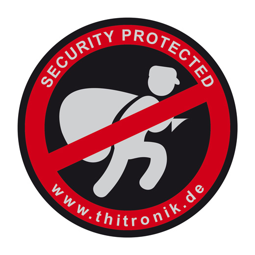 Thitronik 100940 Warnaufkleber "Security protected" 3 Stk 