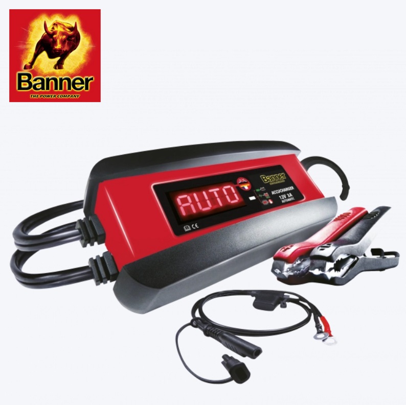 BANNER Accucharger 3A/12V, Perfektes Allround Ladegerät aufladen Starterbatterie