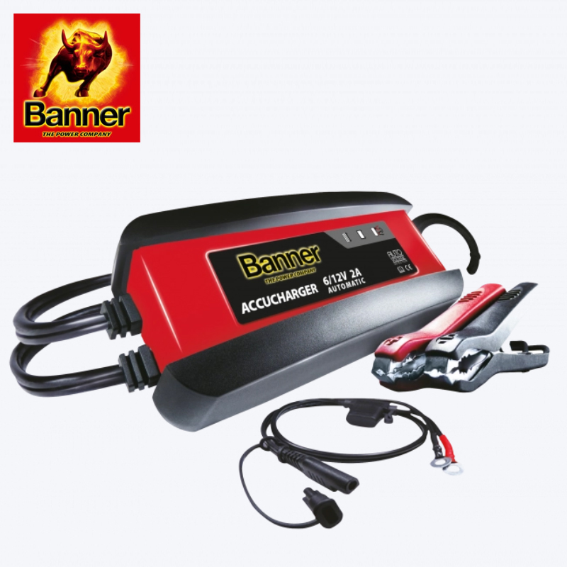 BANNER Accucharger 2A/6-12V, Vollautomatisches Ladegerät, aufladen Starterbatterie