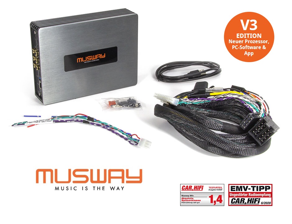 MUSWAY M4+v3 DSP-AMP 4-KANAL CLASS D VERSTÄRKER mit 8-KANAL DSP 540 WATT RMS