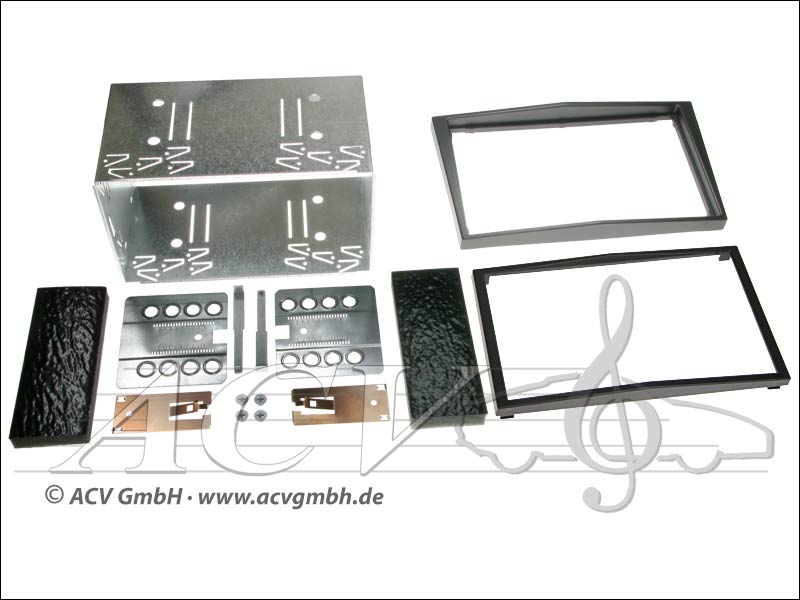 Doppel-DIN Einbaukit Rubber Touch Opel 2004-> anthrazit