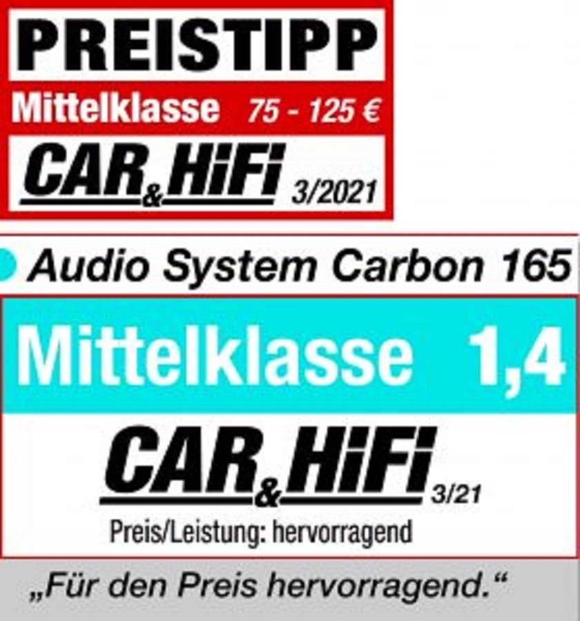 Audio System CARBON 165 Lautsprecher 16,5cm 2-Wege Compo Speaker System - SET