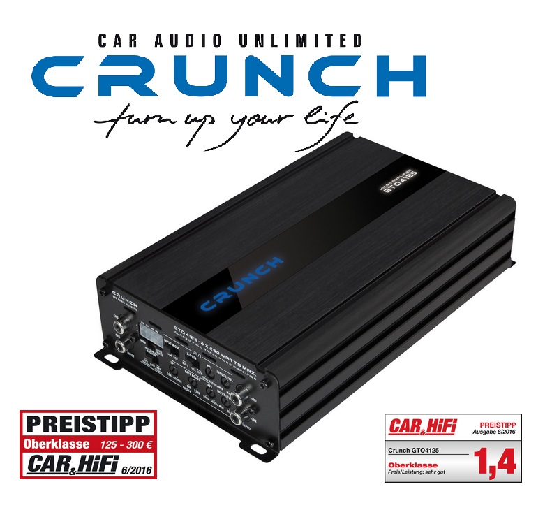 Crunch GTO-4125 4-Kanal Verstärker Endstufe Amplifier 500 Watt RMS