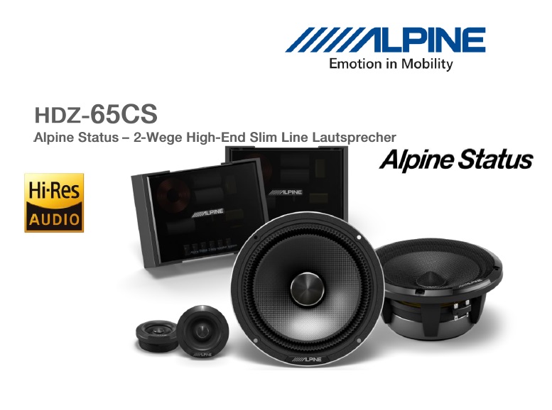 Alpine HDZ-65CS 16,5 cm (6,5-Zoll) 2-Wege Komponenten Slim-Fit Lautsprecher System 100 Watt RMS Alpine Status