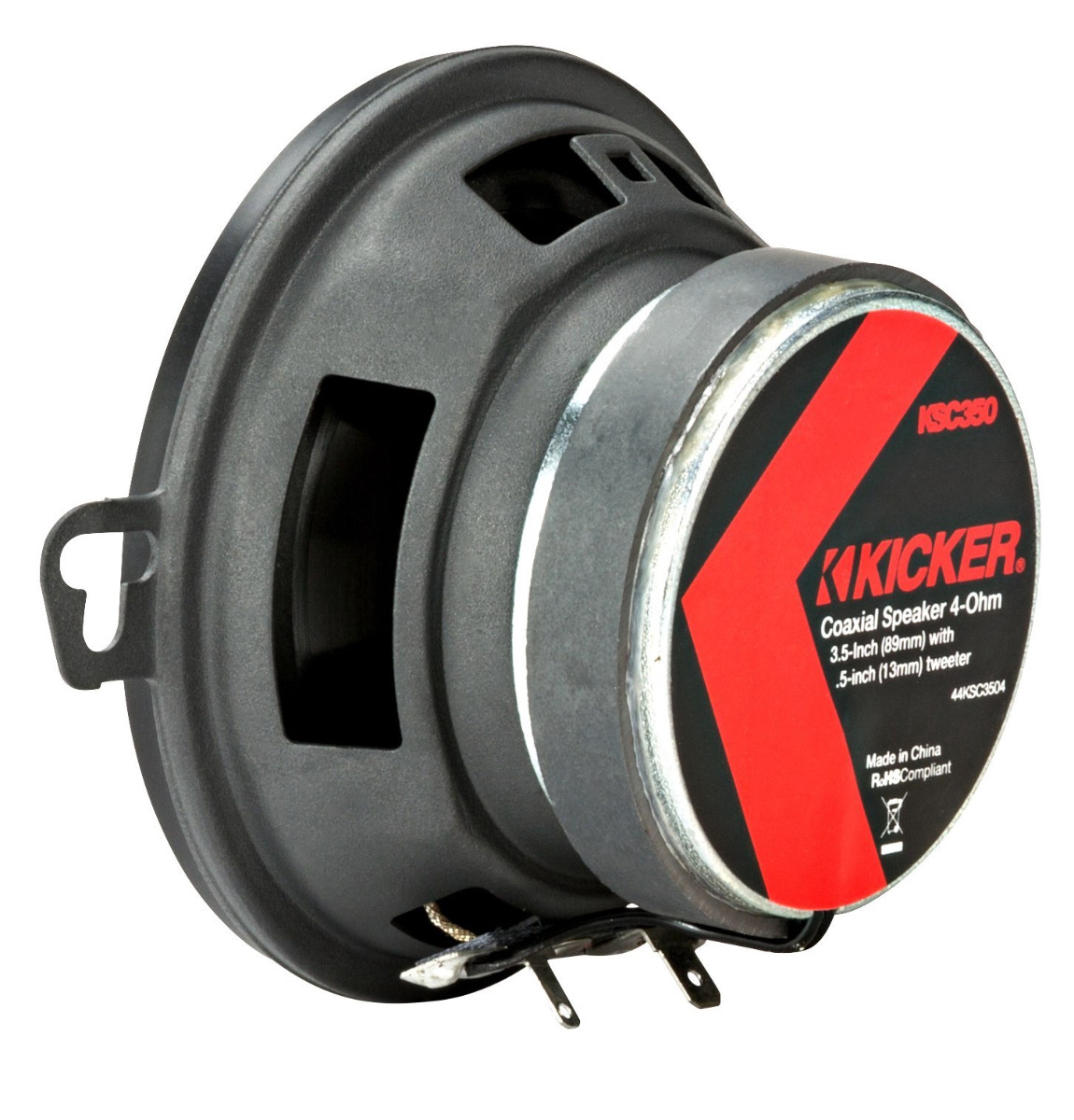 KICKER KSC350 (KSC3504) 8,7 cm 2-Wege Koaxial-Lautsprecher Paar, 100 Watt (3.5") 