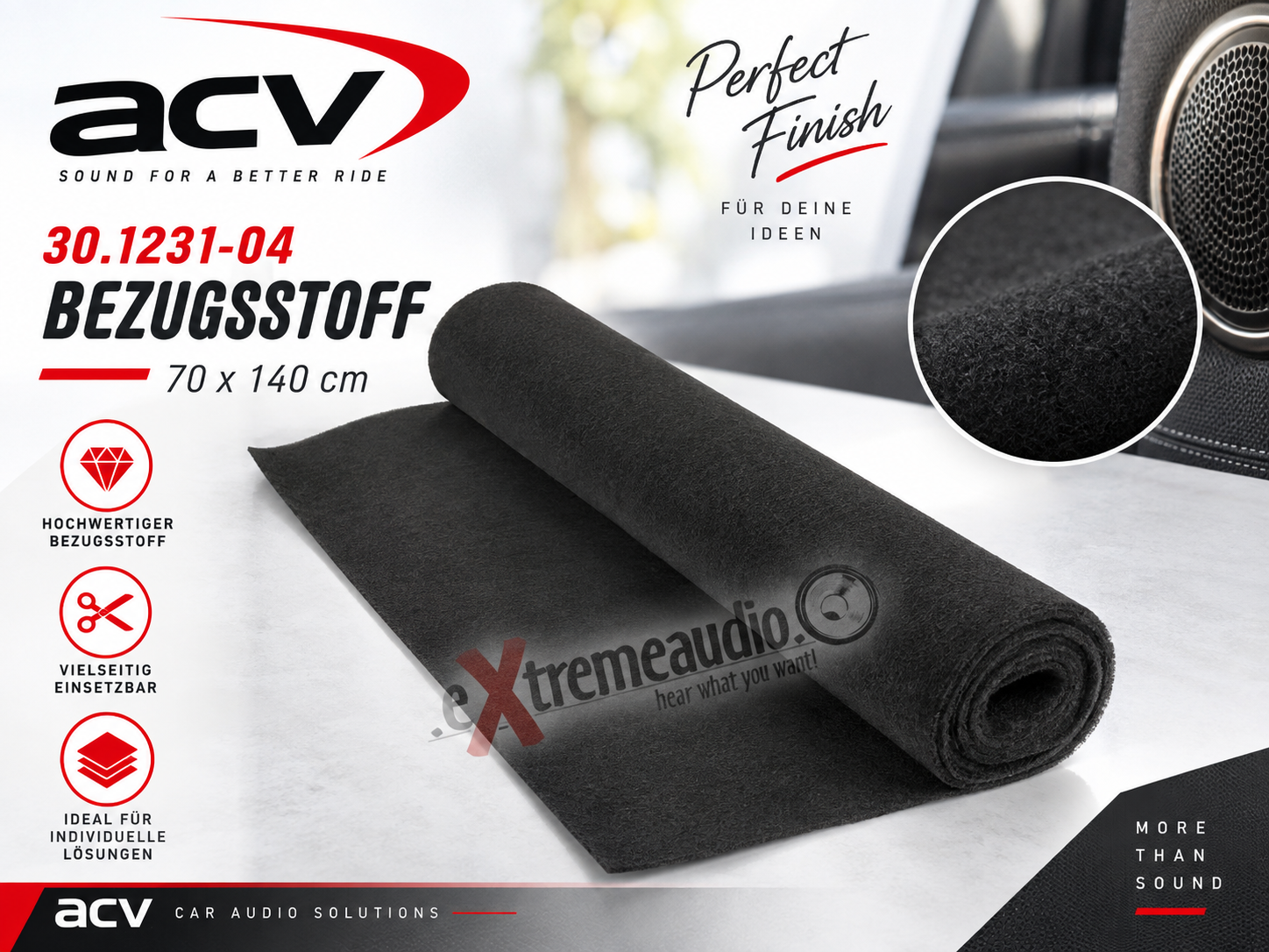 ACV 30.1231-04 Bezugsstoff 70x140cm schwarz