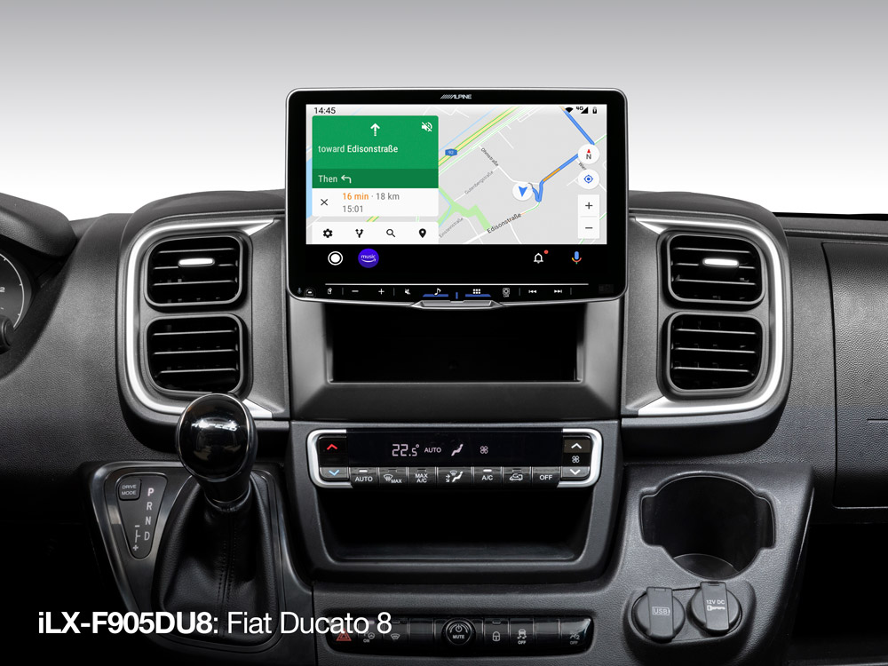 Alpine iLX-F905DU8 Autoradio 9-Zoll Touchscreen, DAB+, 1-DIN-Einbaugehäuse für Fiat Ducato III Version 8 ab 2022