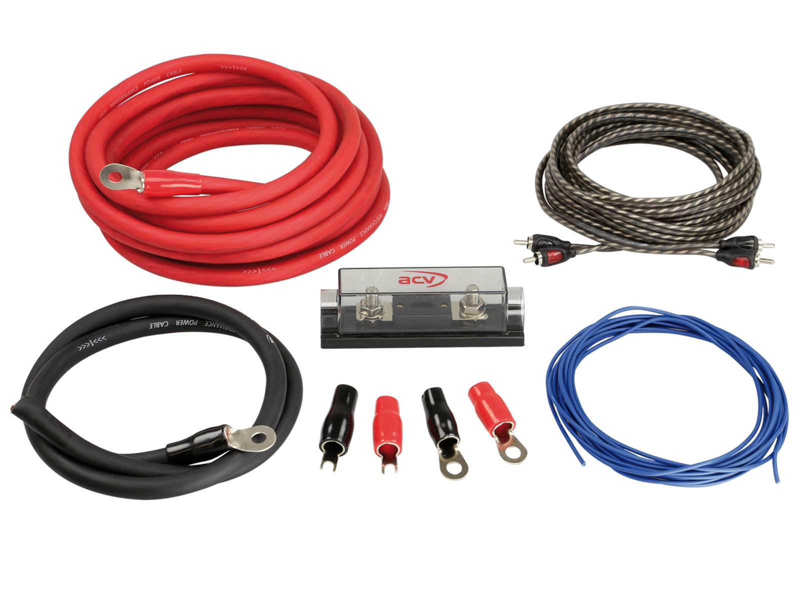 ACV LK-35 Endstufeneinbaukit Kabel Kit Endstufe Strom 5m Verstärker Anschlußset 35mm² / 5m Cinch / 150A ANL