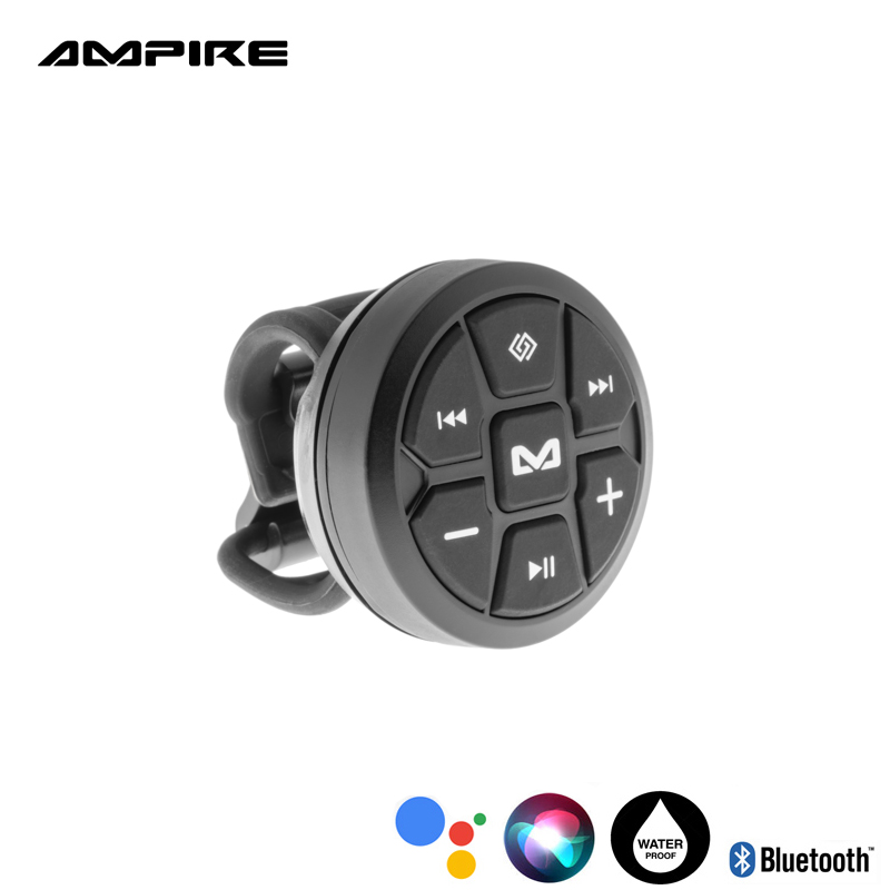 Ampire PRC-2 Bluetooth Marine spritzwassergeschützte Fernbedienung, SIRI, Batterie, spritzwassergeschützt für Fahrzeuge, Boote, E-Bikes und Fahrräder kompatibel mit Apple iPhone und Android Smartphones