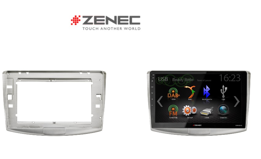 ZENEC Z-E1010 Infotainer mit dem Montagerahmen Set Z-F2012 für VW Passat B7, Variant, Alltrack 