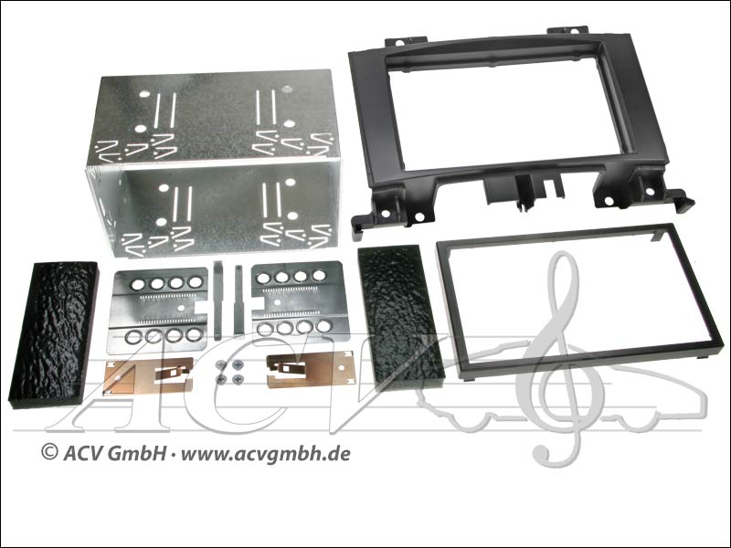 ACV 391190-27 2-DIN Radioblende Mercedes Sprinter W906, VW Crafter Rubber Touch