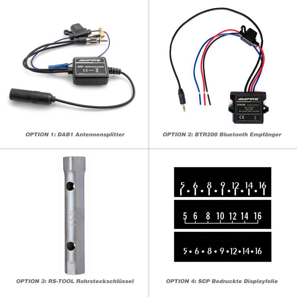 RETROSOUND RSD-BECKER-CHROME-1DAB Komplett Set Autoradio für Oldtimer und US-Cars Oldsmobil mit Zubehör 