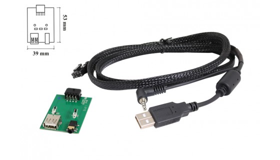 RTA 005.401-0 Kit de câble USB pour des véhicules spécifiques , Hyundai / Kia USB 2.0 + AUX connecteur L = 68cm