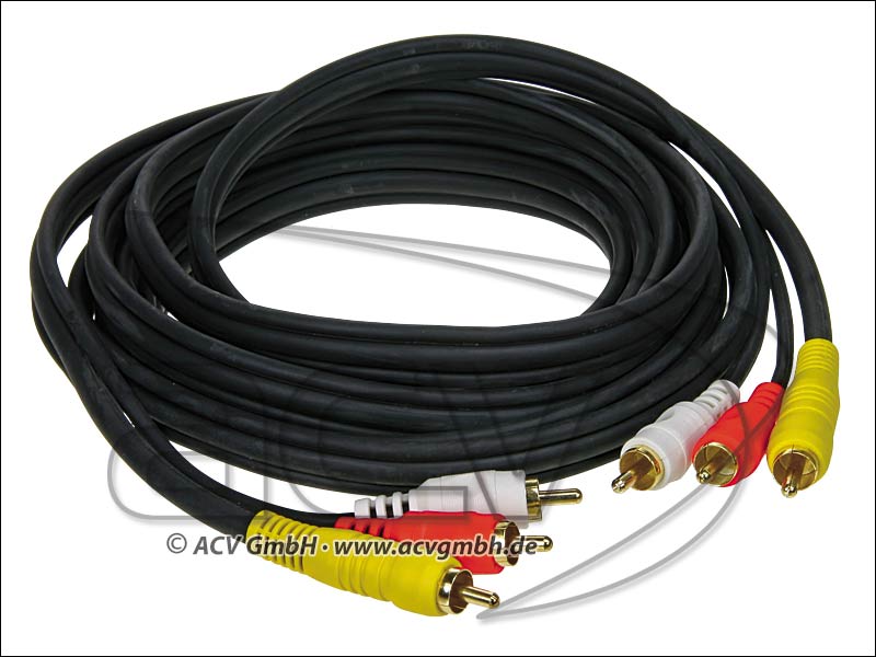 ACV 2303dlv300 A/V Kabel 3m 3 Stecker rot-weiß-gelb