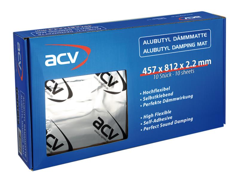 ACV 30.1236-10 Alu Butyl Dämmmatte (457 x 812 x 2.2 mm ) 10 Stück
