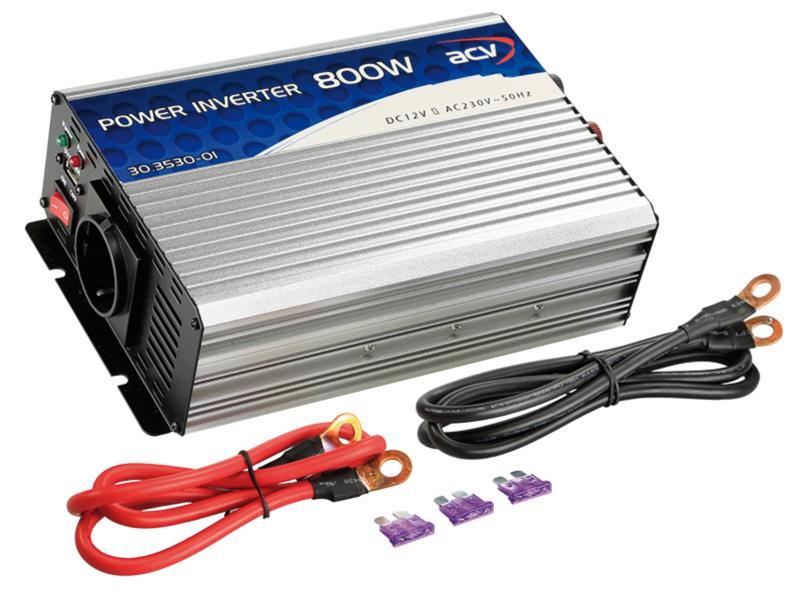 ACV 30.3530-01 Spannungswandler 12V -> 230V 800W 50Hz - 5V / 500mA USB