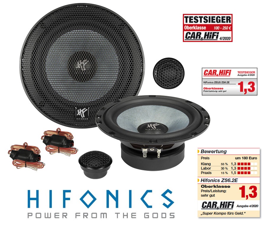 Hifonics ZS6.2E 16,5 cm (6.5") Komponenten-System Lautsprecher 200 Watt