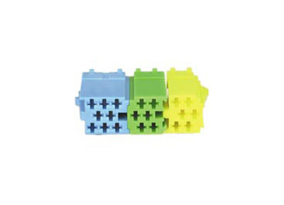RTA 017.001-0 Mini ISO teilbar 20-polig, gelb= 6-polig, grün = 6-polig, blau = 8-polig