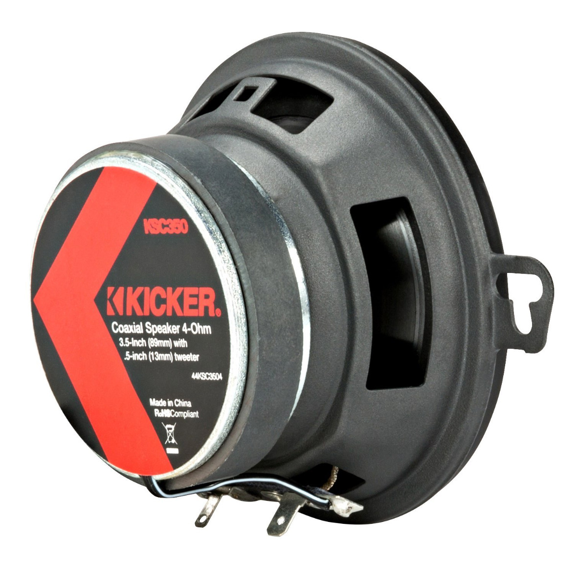 KICKER KSC350 (KSC3504) 8,7 cm 2-Wege Koaxial-Lautsprecher Paar, 100 Watt (3.5") 