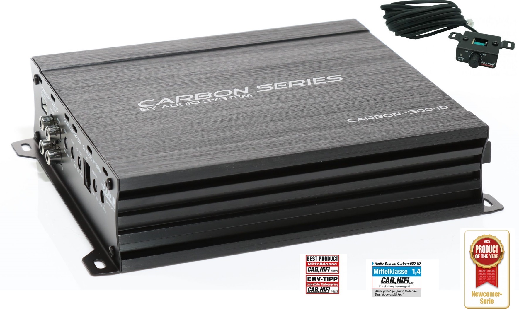 Audio System CARBON 500.1 D Mono 1 Kanal Digitaler Mono-Verstärker 500 Watt RMS