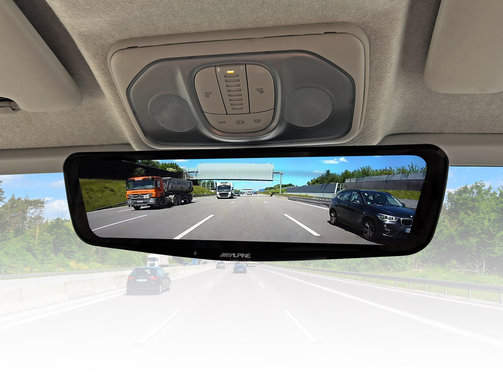 Alpine DME-R1200 Digitaler Rückspiegel für Wohnmobile, Reisemobile und Campervans