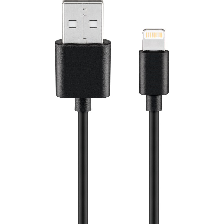 AMPIRE IP401L USB-Kabel auf Apple Lightning Stecker, 1m, schwarz 