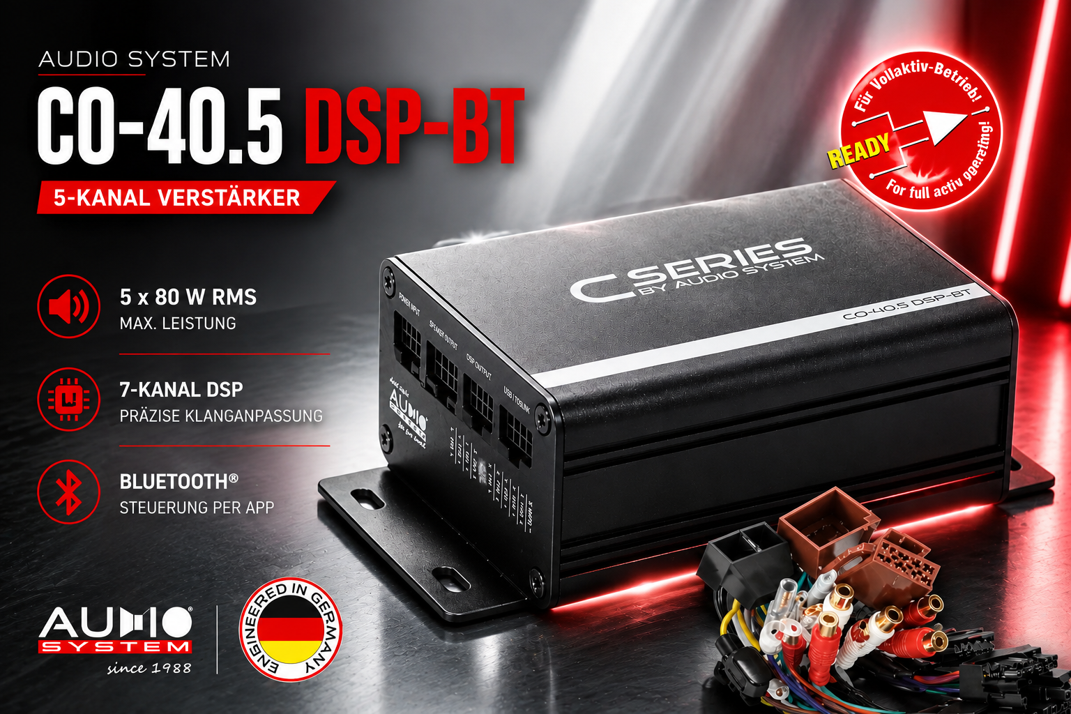 Audio System CO-40.5 DSP-BT 5-Kanal Verstärker mit 7-Kanal DSP Prozessor
