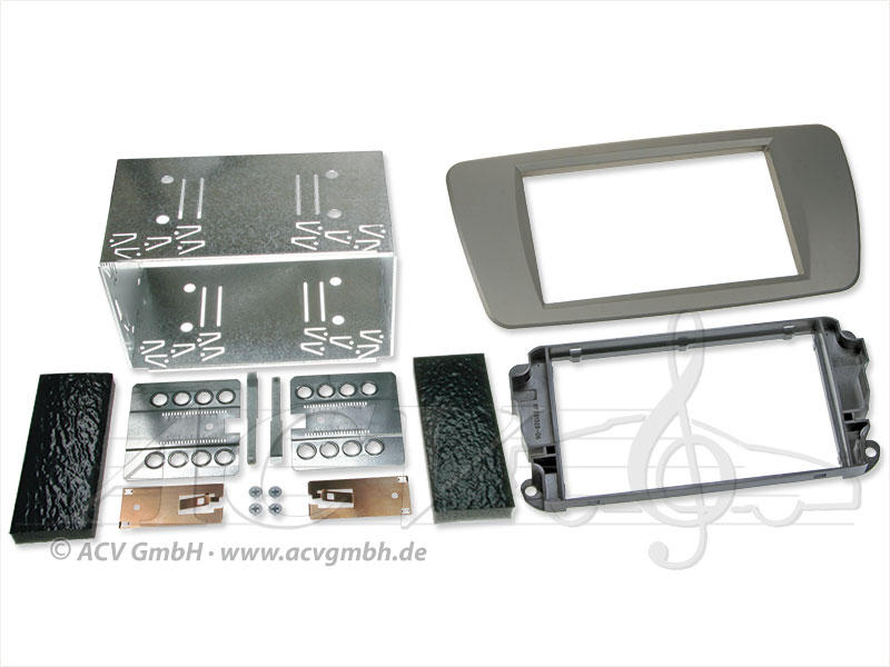 Double-DIN installation kit Rubber Touch Seat Ibiza (conemaragrau) 