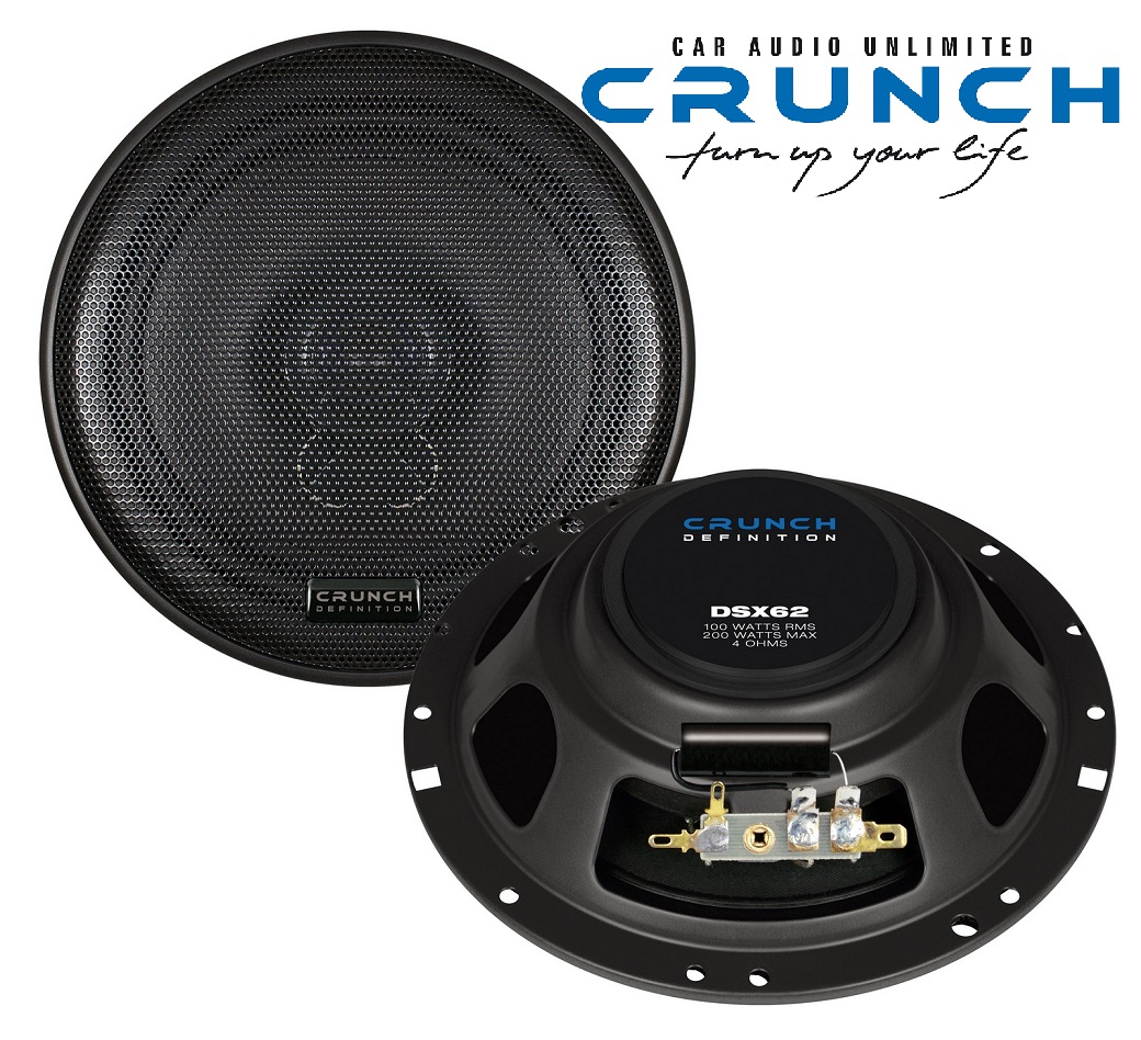 Crunch DSX62 16,5 cm (6.5") flacher 2-Wege Koaxial Lautsprecher 120 Watt Power 