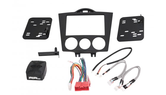 RTA 002.375-3 Double DIN mounting frame , RX-8 black supports Airconditioning
