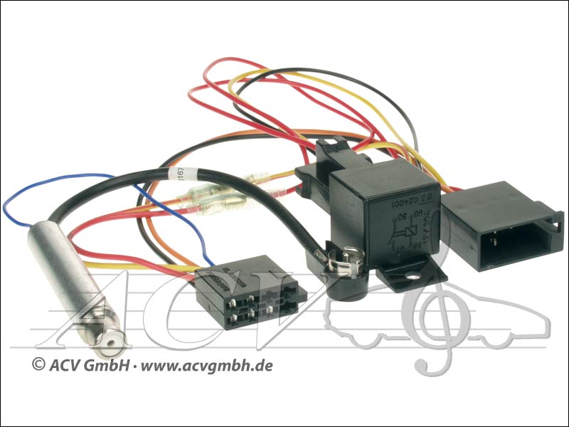 ACV 1321-47 Audi / Seat / Skoda / VW ISO avec alimentation fantôme 