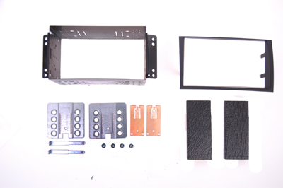 RTA 002.418-0 Double DIN mounting frame with black ABS sheet metal frame