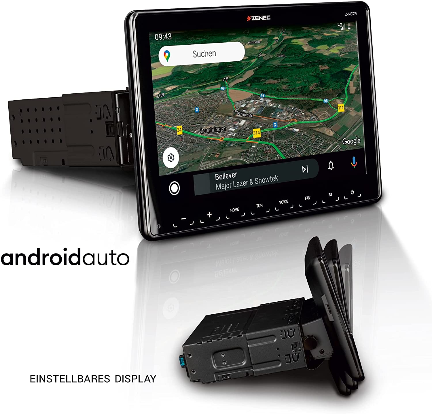 ZENEC Z-N875 1-DIN Autoradio, Multimediasystem, Infotainer mit DAB+, Apple CarPlay, Android 