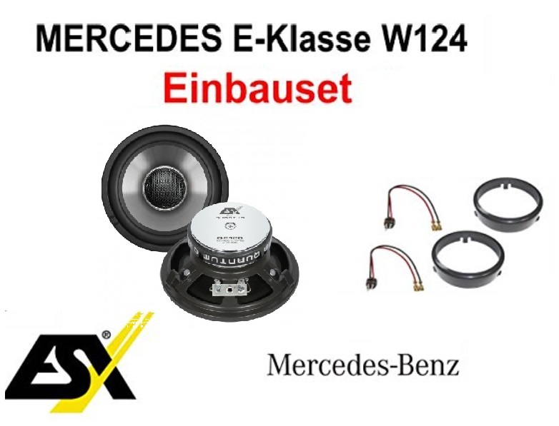 ESX QE120 Lautsprecherset für Mercedes E-Klasse W124 1984–1997 Heck  / hinten