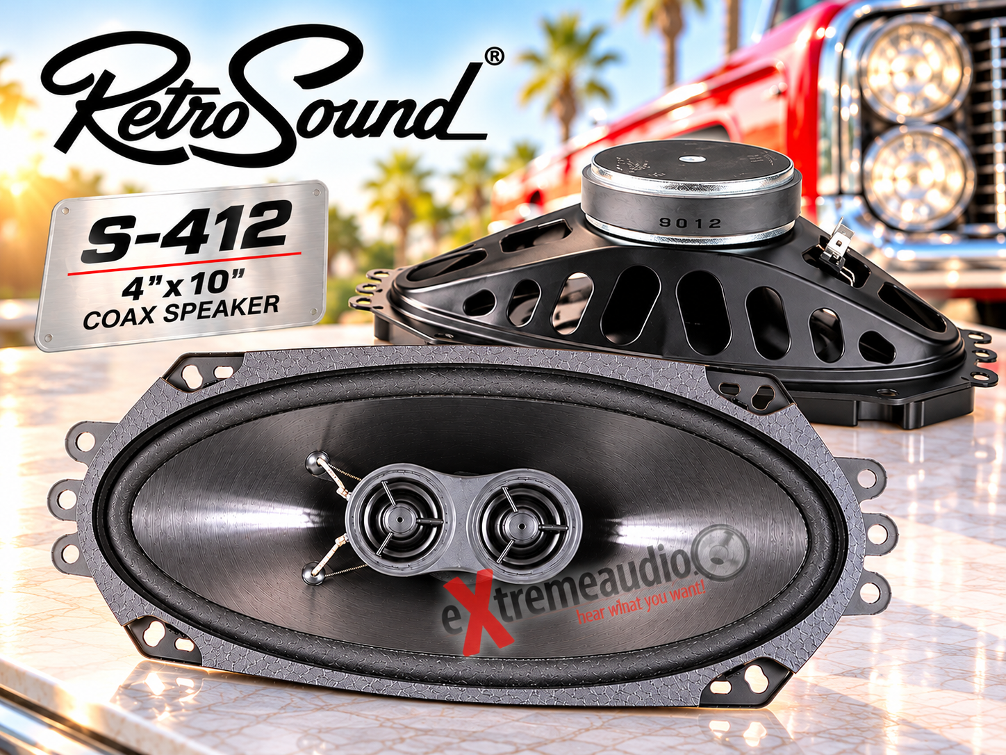 RETROSOUND S-412 Lautsprecher 4"x10" Coax Speaker 1 Paar (2 Stück) Lautsprecher 