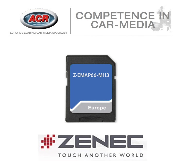 Zenec Z-EMAP66-MH3 - Z-xxx66 Prime SD-Karte LT3 EU-MotorHome Karte Reisemobil Navigationssoftware für Zenec Z-N956, Z-N965, Z-N966, Z-E3756 und Z-E3766