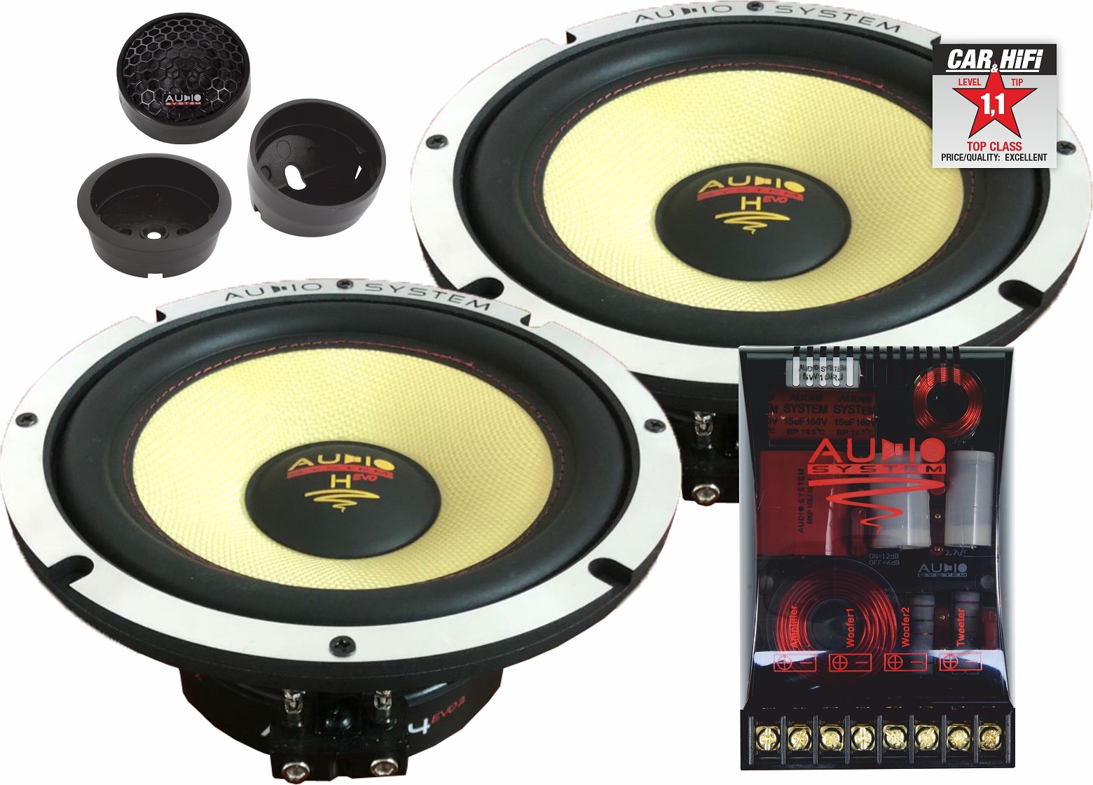 Audio System H 165 EVO 2-4 Helon SERIES 2-OHM 16,5cm Doppelkomposystem EXTREM KICKBASS Lautsprecher