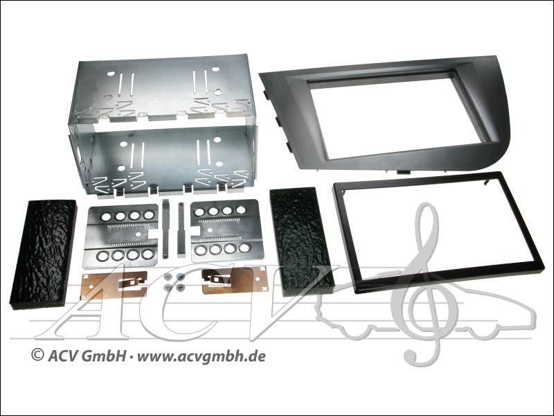 Double-DIN installation du kit caoutchouc Touch Seat Leon 2005 - Anthracite> 