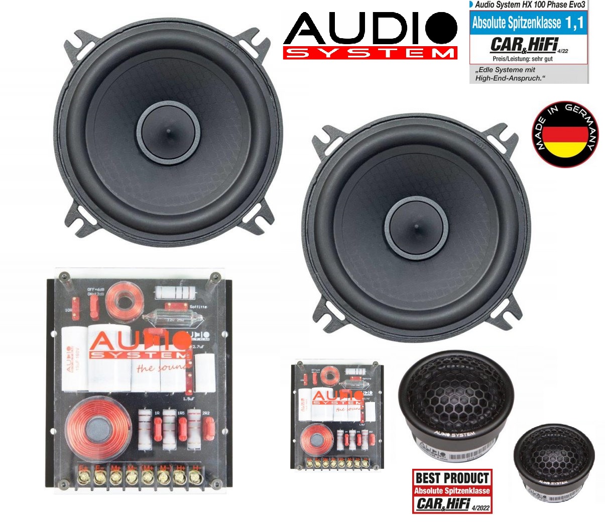 Audio System HX 100 PHASE EVO 3 Lautsprecher 10 cm HIGH END 2-Wege Komponentensystem 