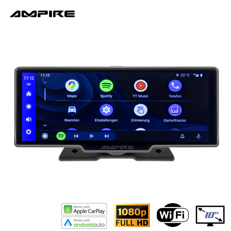 AMPIRE CPM100 Smartphone-Monitor 25.4cm (10'') mit AHD Dual-Dashcam und RFK-Funktion