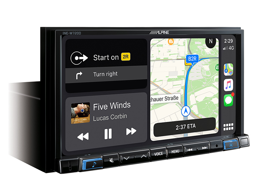 Alpine INE-W720DM DAB+ Autoradio mit kapazitivem 7-Zoll Display, Apple CarPlay und Android Auto, Bluetooth, HDMI