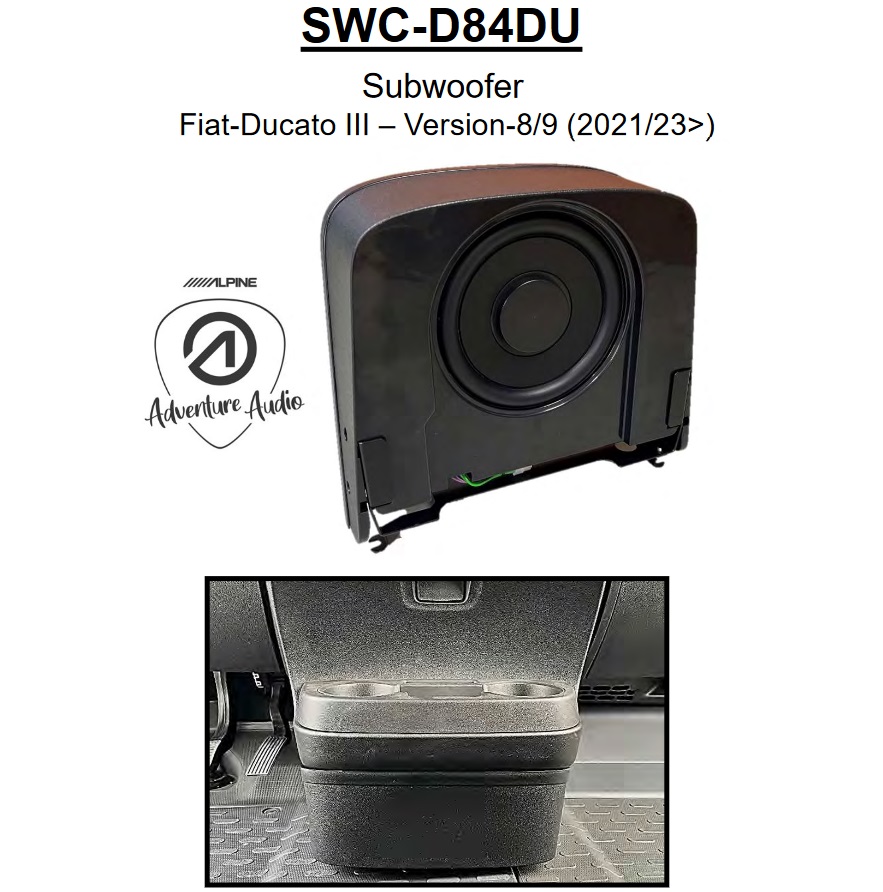 Alpine SWC-D84DU Subwoofer Tiefton-Lautsprechergehäuse kompatibel mit Fiat Ducato 8, Fiat Ducato 9 2022 ->   