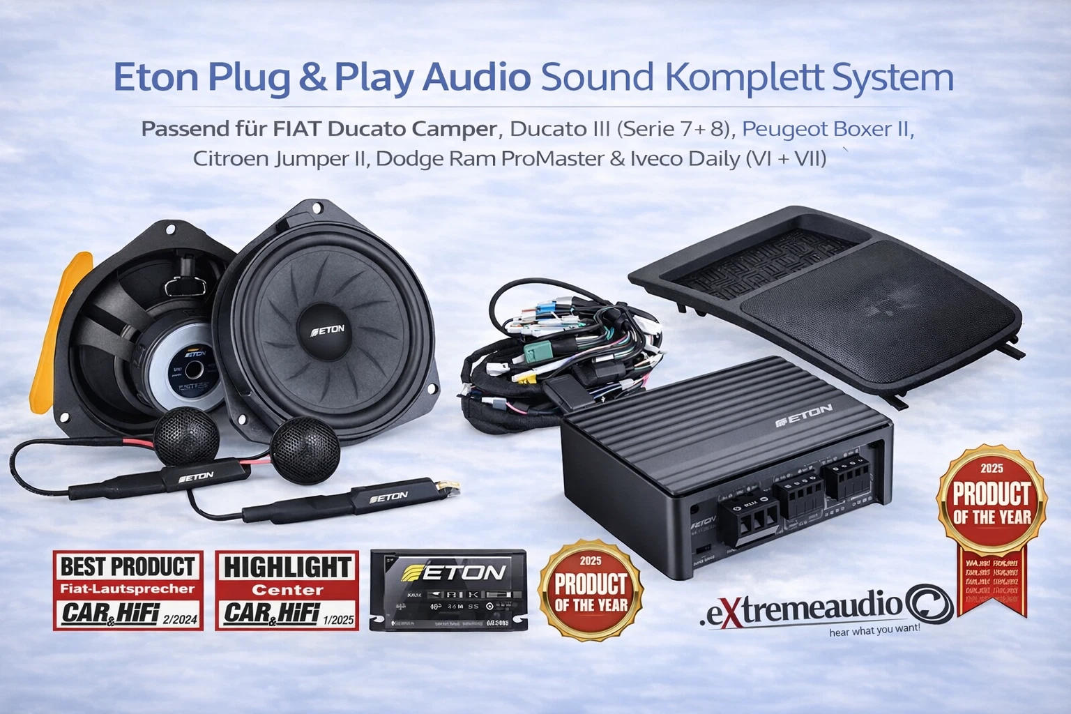 Eton Plug & Play Komplettsystem für FIAT Ducato Camper, Fiat Ducato III ...
