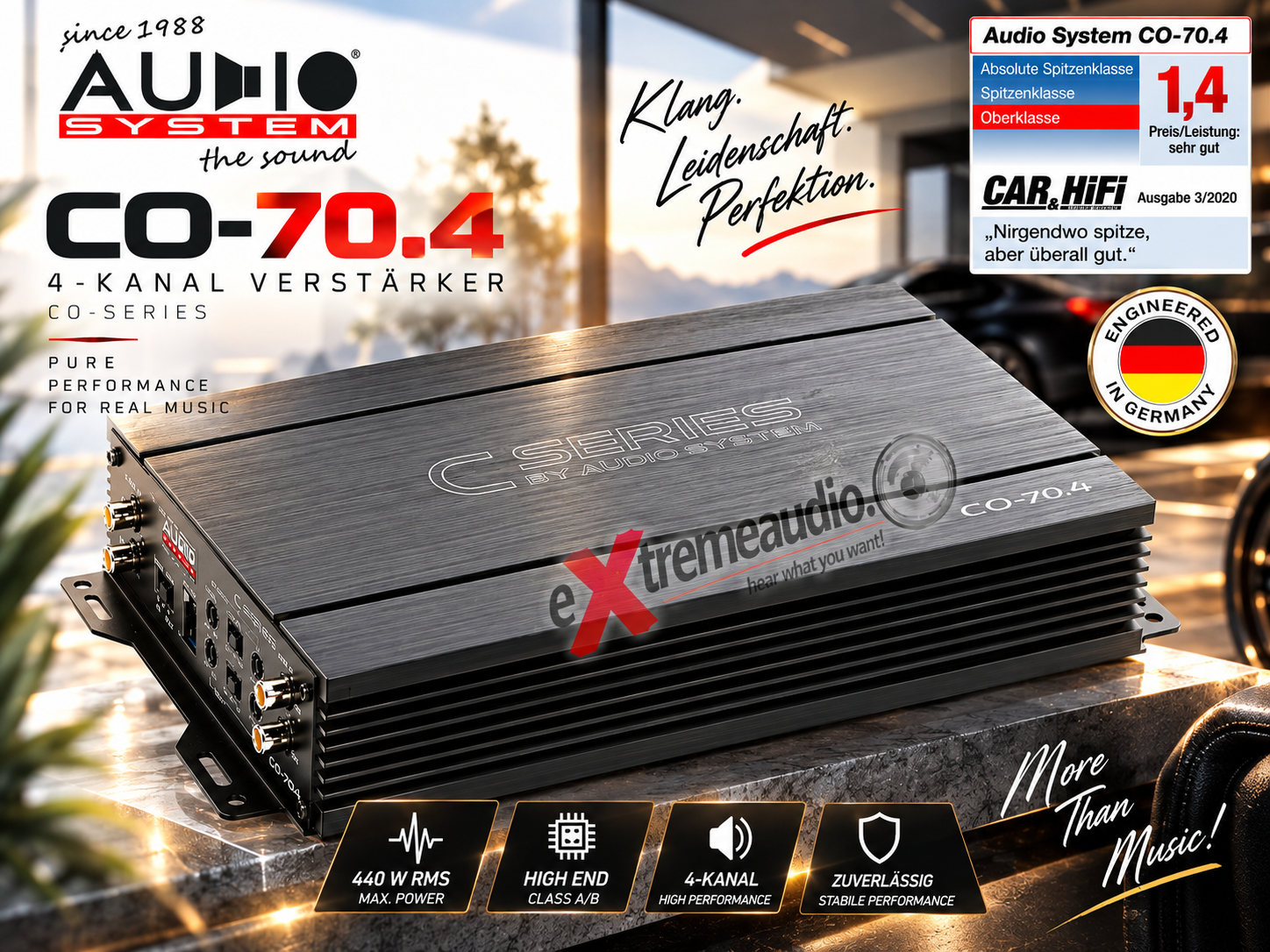 Audio System CO-70.4 4-Kanal A/B Verstärker CO-SERIES 440 Watt RMS 