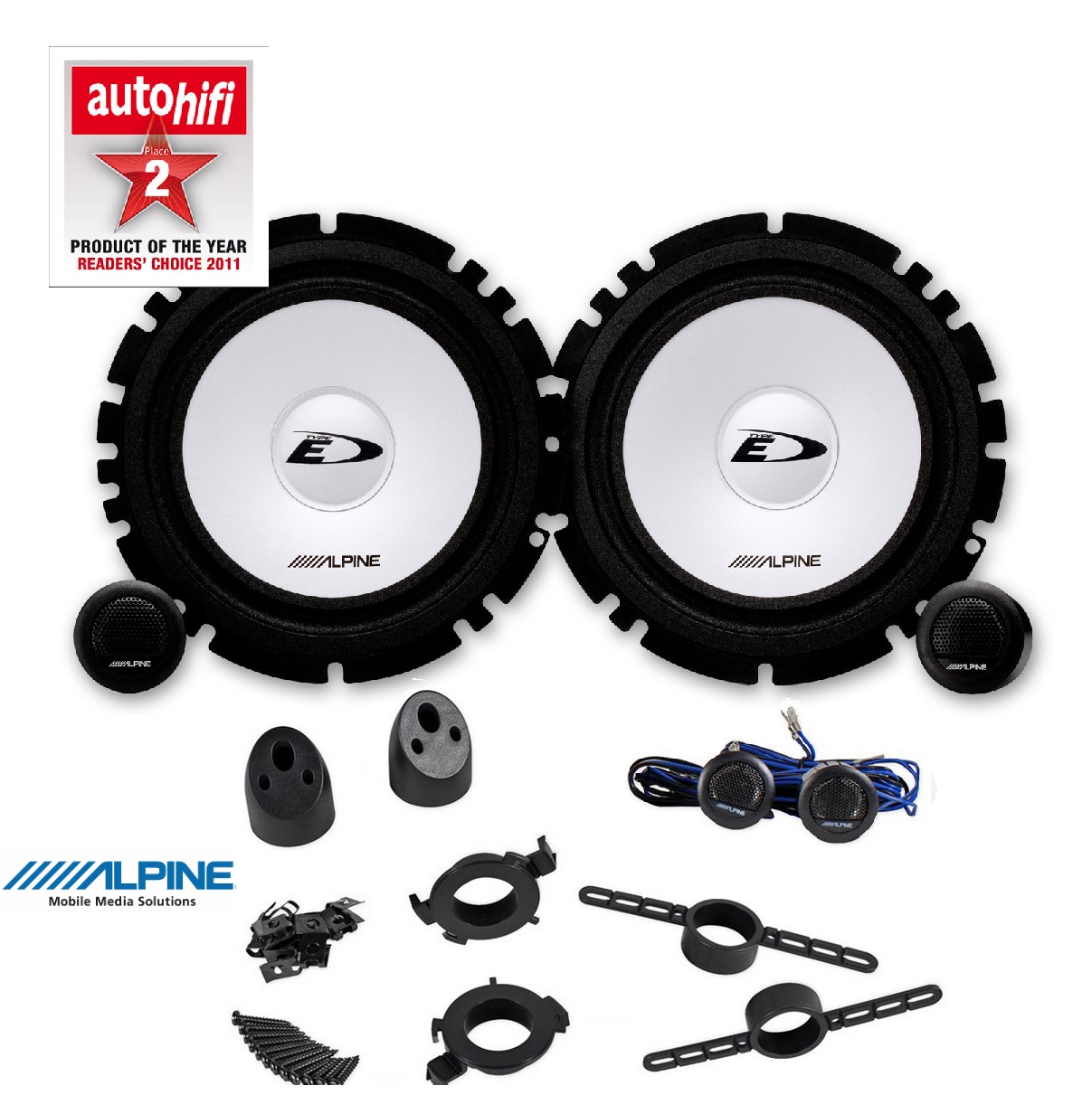 Alpine SXE-1750S 16,5 cm DIN (6,5-Zoll) 2-Wege Komponentensystem 1 Paar 280 Watt Lautsprecher