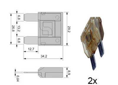 RTA 154.206-0 Flachstecksicherung Maxi, 80A transparent